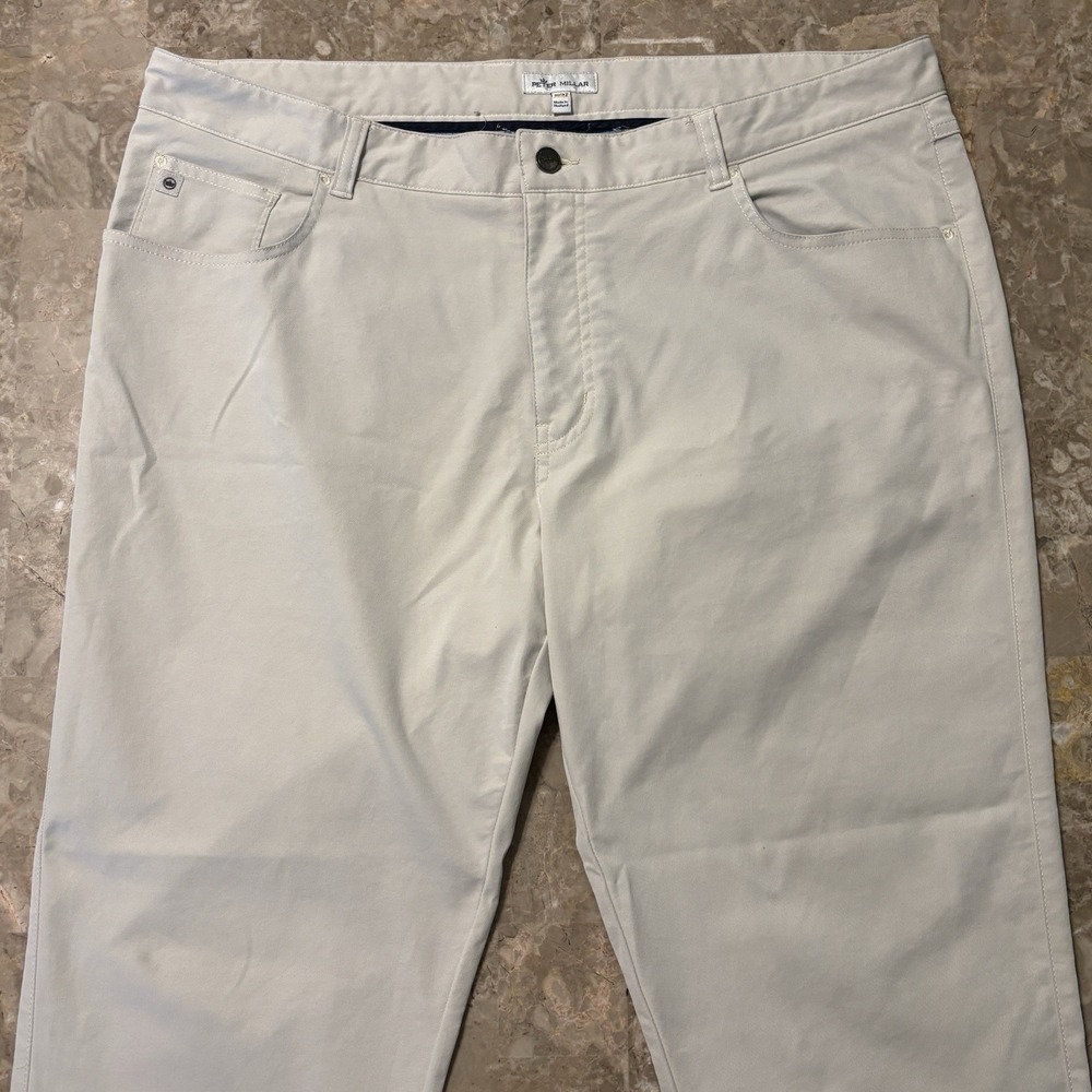 Peter Millar Pants Mens 40x32 Stone EB66 Golf Chino Performance 5 Pocket